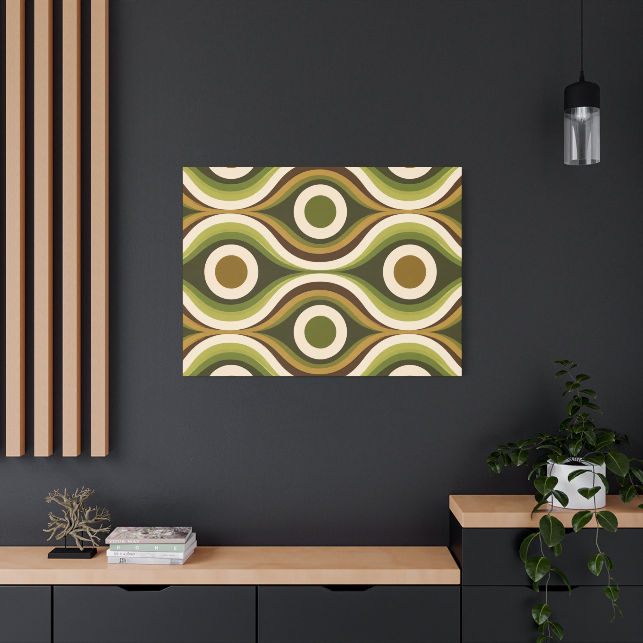 Green Geometric Canvas